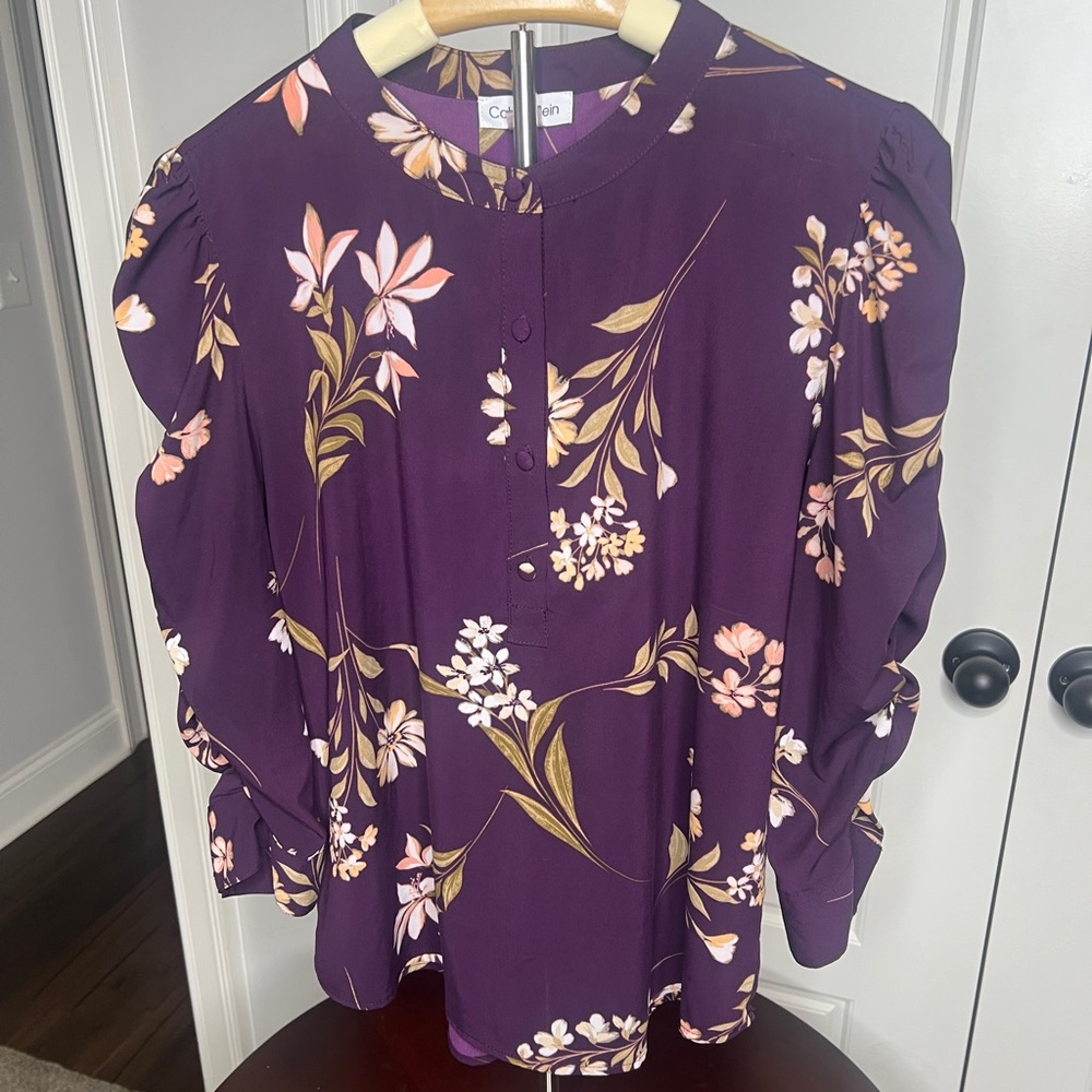 Calvin Klein Purple Floral Blouse